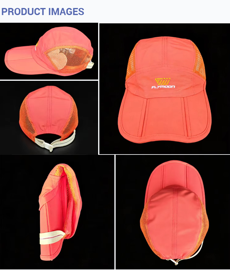 Sports Caps Polyester 5 Panel Foldable Quick Dry Running Camper Hat Nylon Letter Embroidery Sport Cap