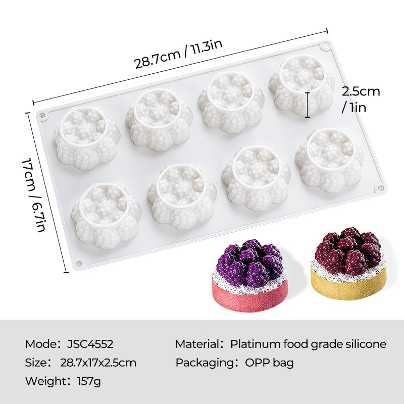Hot Factory Pineapple Pear Cherry Mango Verrhoa Carambola Peach Shape LFGB Reusable Fruit Mold Silicone Mousse Cake Mould