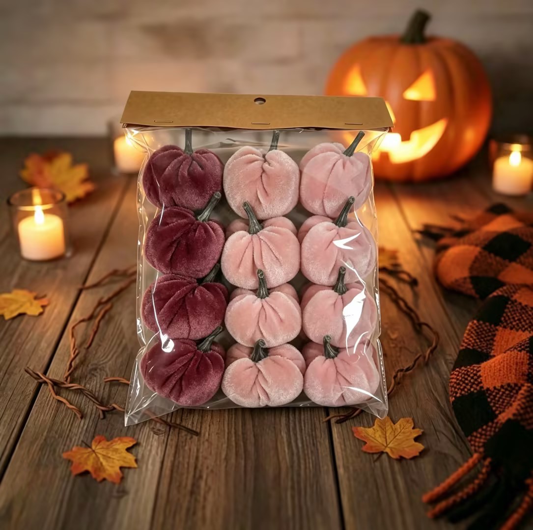 Fabric pumpkin ornament Velvet Mini Pumpkin Ornament