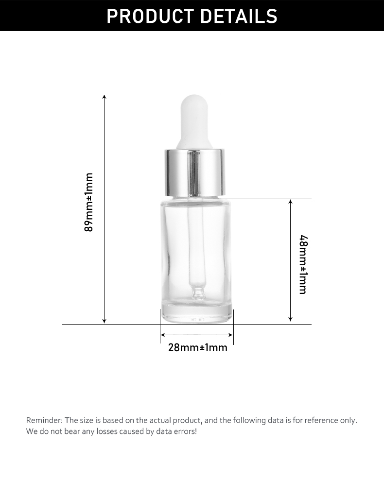 frasco cuentagotas 15ml Small Dropper Bottle for Serum
