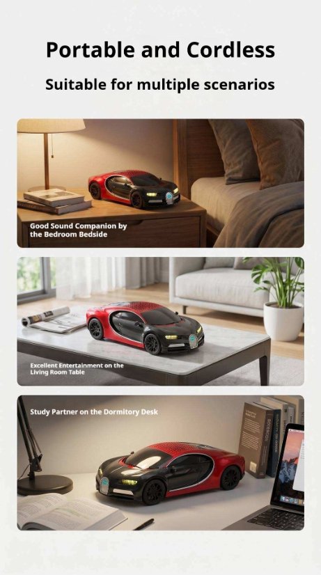 Portable Outdoor Bluetooth Speaker KP-848 Wireless Bluetooth Car Model Speaker