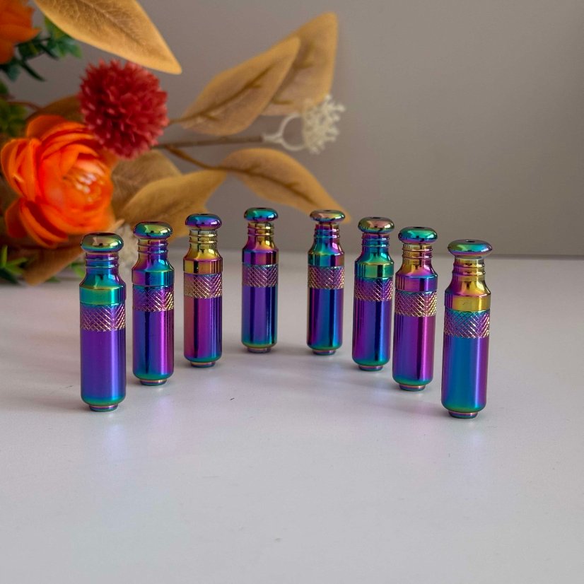 Novelty Storage Tubes Iridescent Diamond‑Pattern Bullet Storage Tube