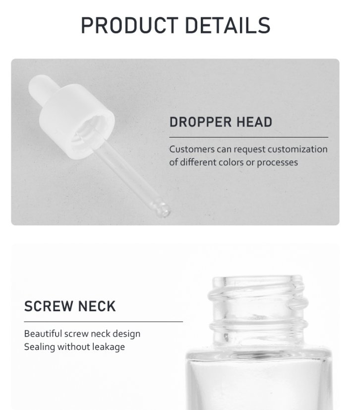 frasco cuentagotas 30ml / 10ml / 5ml Multi-Size Essential Oil Dropper Bottle