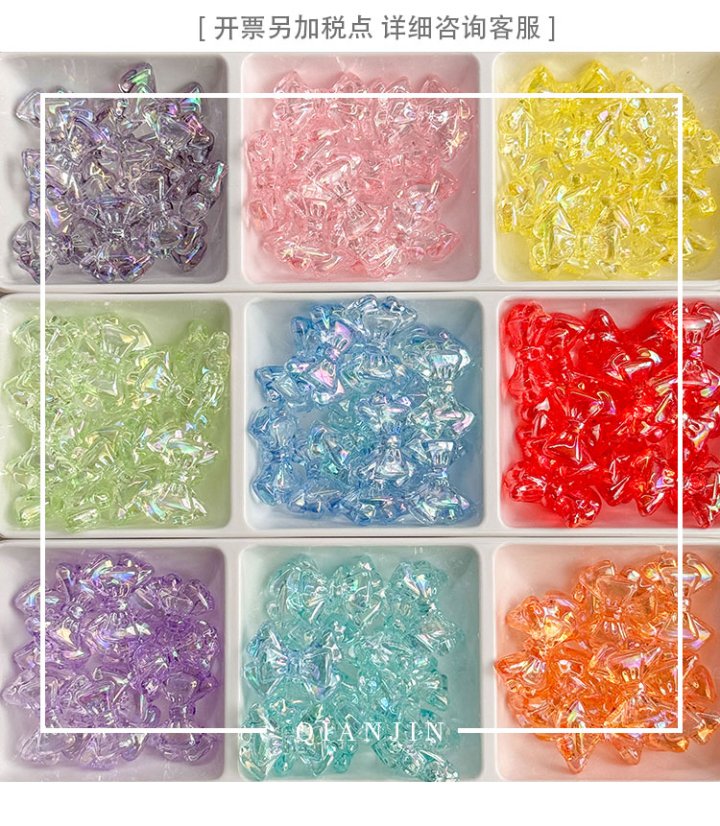 Transparent Iridescent Plated Beads bow beads