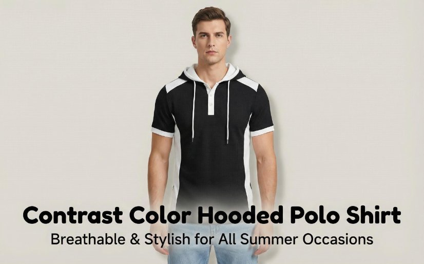 Jacket XS01 Waffle-Knit Hooded Short-Sleeve Top