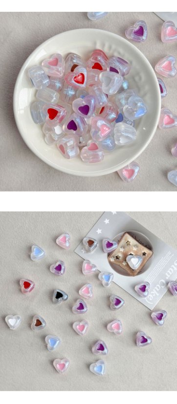 Transparent Acrylic Beads Luminous Heart bead