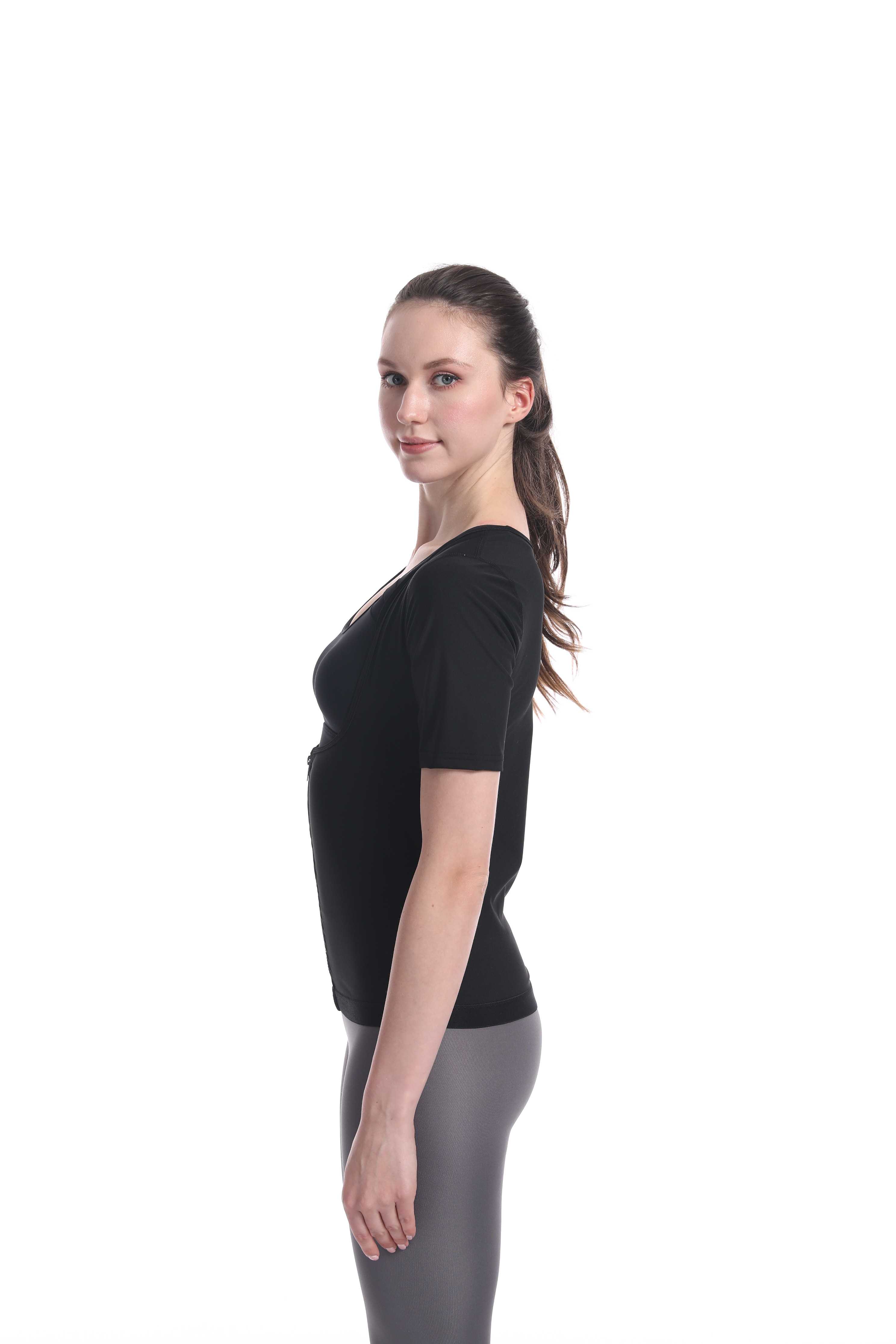 Activewear Women's Zip Front Short Sleeve Top