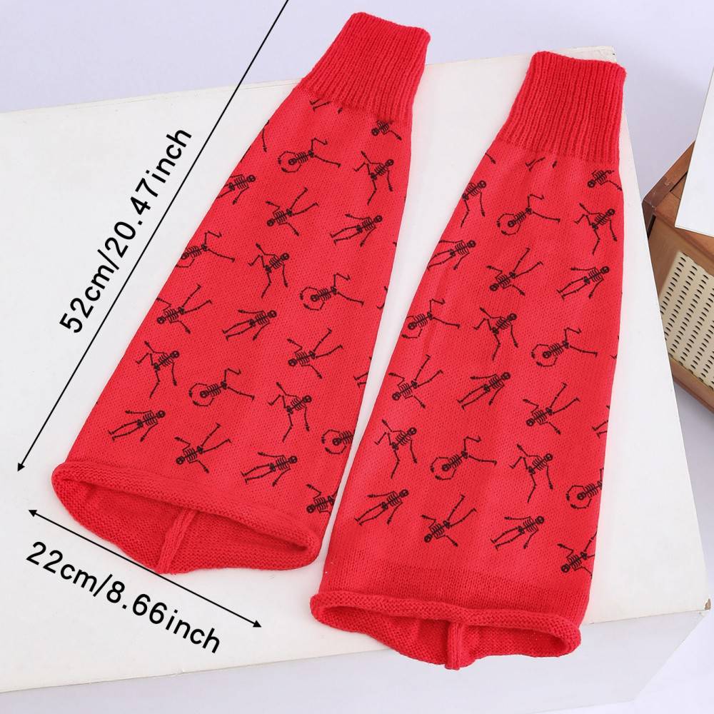 Long Knee-High Leg Warmers New Bell-Mouth Skull Leg Warmers