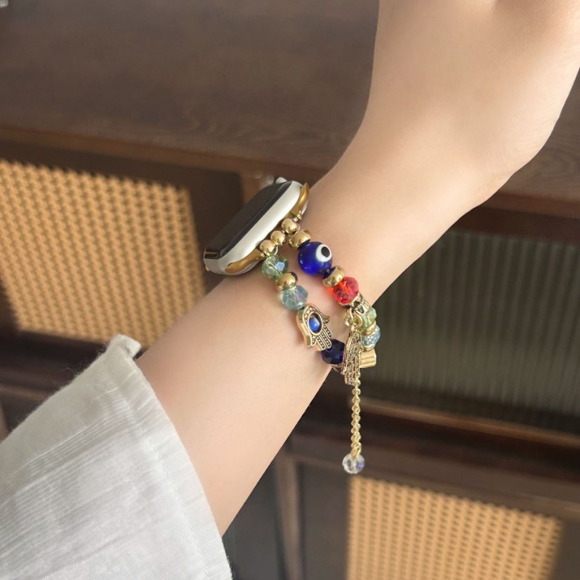 Watch strap Creative Buddha Hand Beaded Strap for Apple Watch Series S9/8/7/6/5/4/3/Ultra