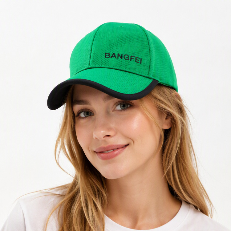 Baseball Caps Green Breathable Mesh Velcro Strap Baseball Cap BANGFEI Embroidered Adjustable Sun Running Golf Sports Hat
