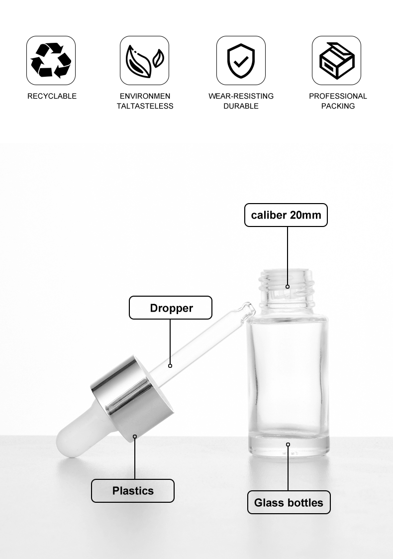frasco cuentagotas 15ml Small Dropper Bottle for Serum