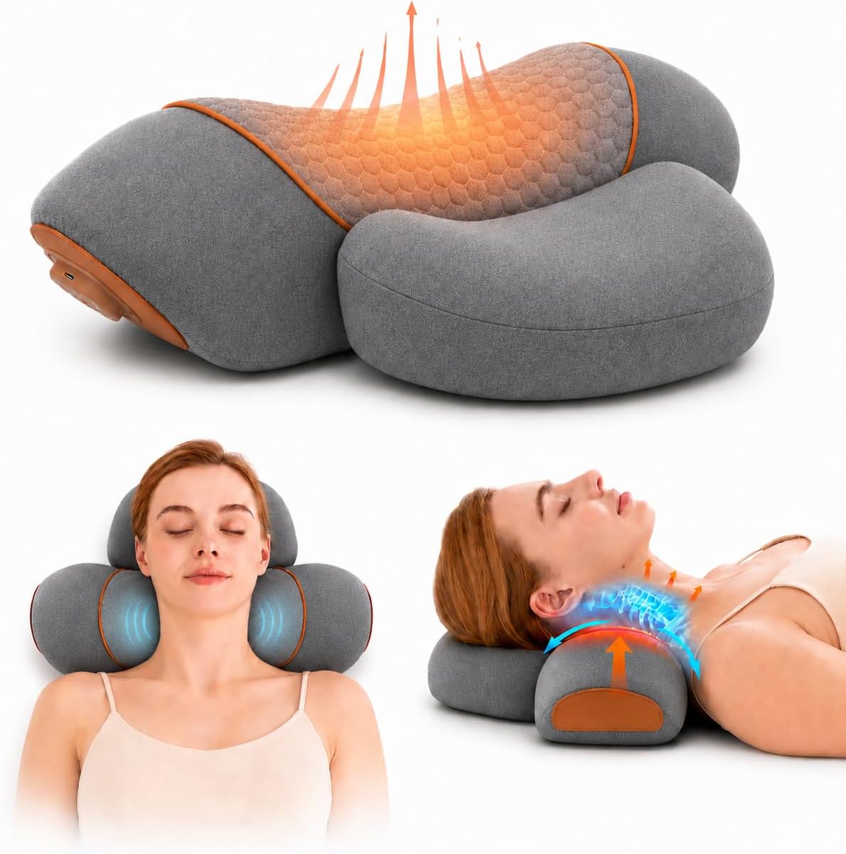Neck Massager Heated Neck Massager Pillow With Cervical Traction