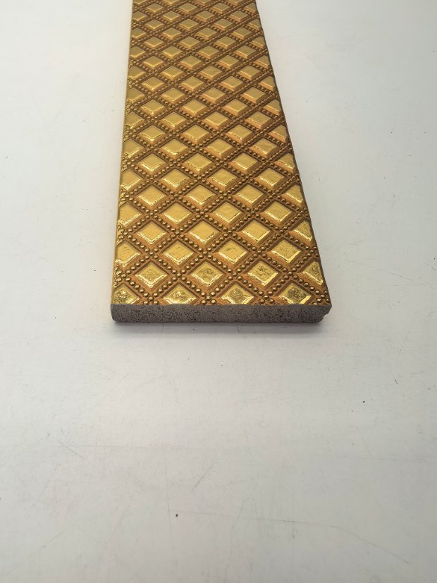 decor line PS Grid Gold Foil Embossed Molding, Vintage Gold Brick Pattern Frame Trim