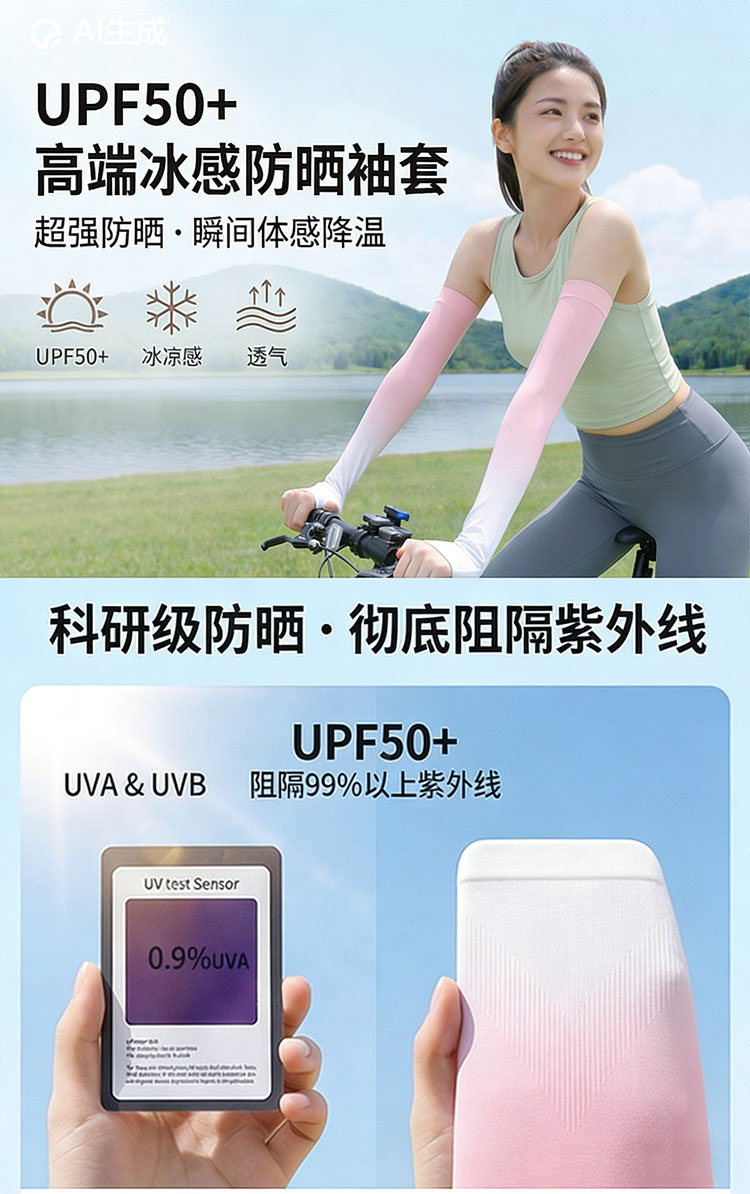 Sun-protection cooling sleeves  Gradient  Purple Sun-protection cooling sleeves / Gradient color