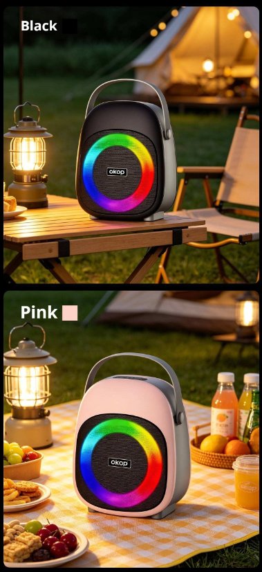 Portable Outdoor Bluetooth Speaker KP-857 Mini Portable Outdoor Wireless Bluetooth Speaker with RGB Ambient Light