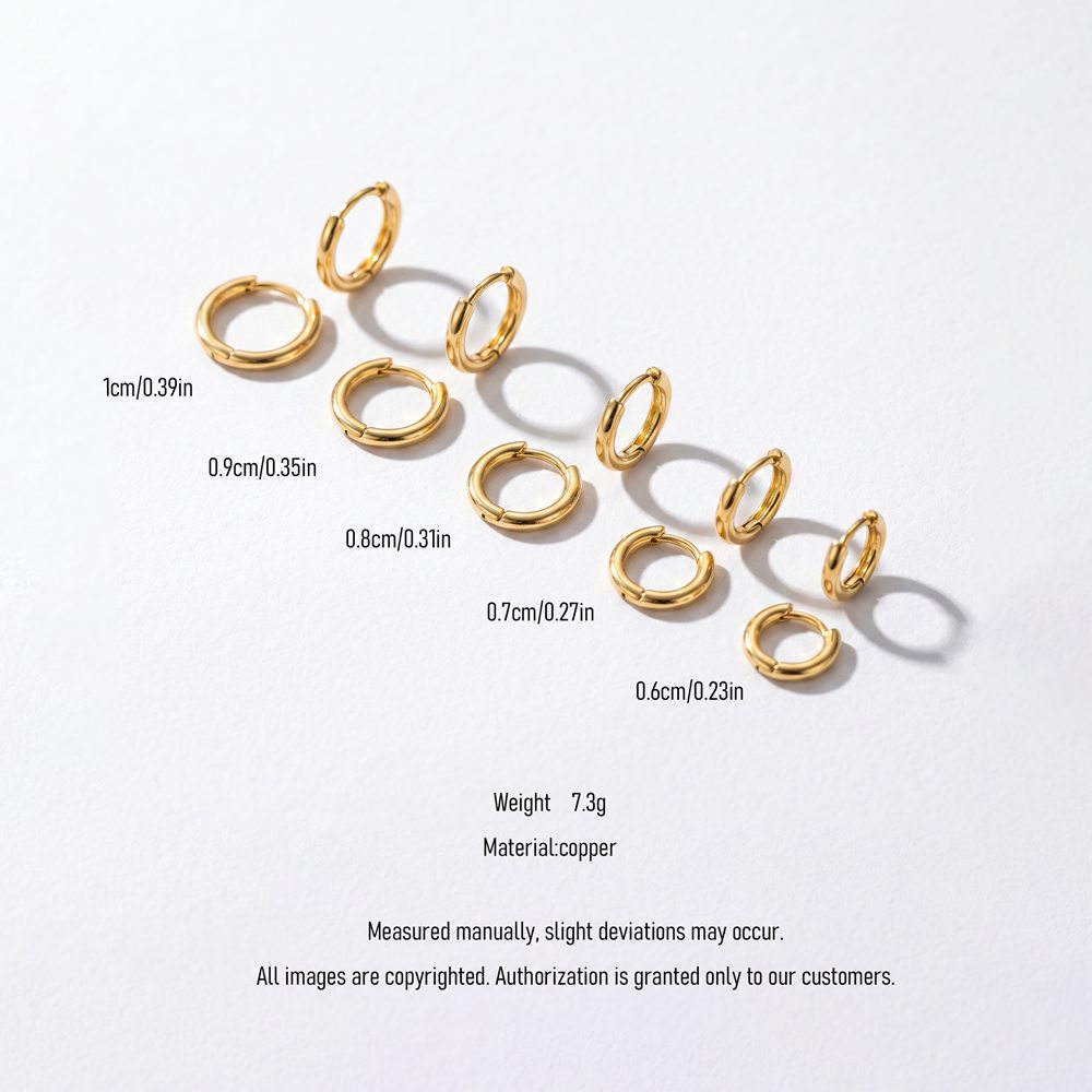Copper Stud Earring Set Solistack Gradient Hoops