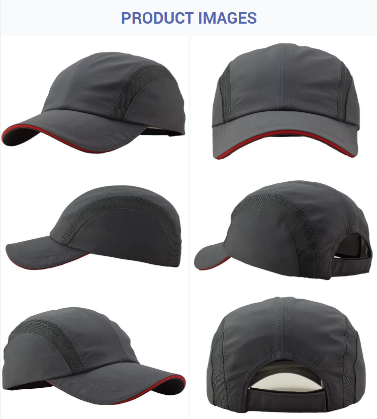 Sports Caps Quick Dry Dark Grey Breathable Side Mesh Hiking Cycling Running Baseball Cap Lightweight Red Brim Trim Adjustable Outdoor Sports Hat