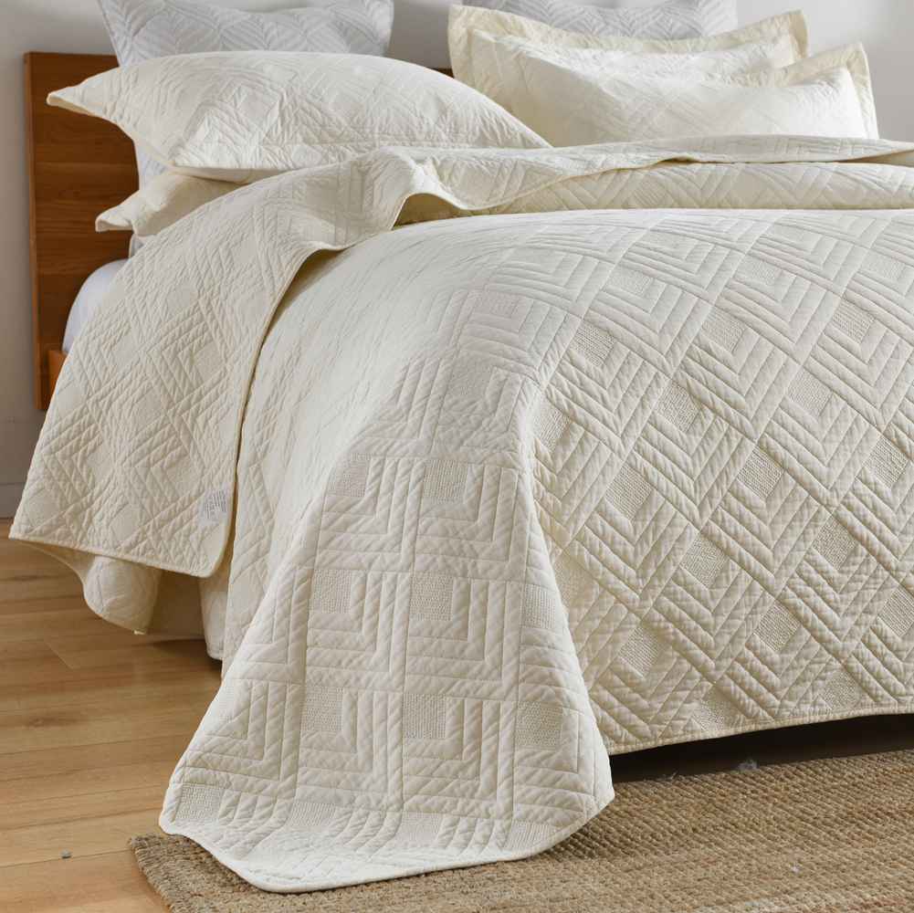 3-Piece Sets Encrypted Quilting Quilt Set Grid Embroider