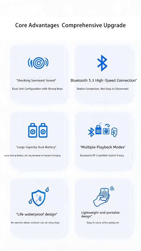 Portable Outdoor Bluetooth Speaker kp-866 Wireless Bluetooth Speaker