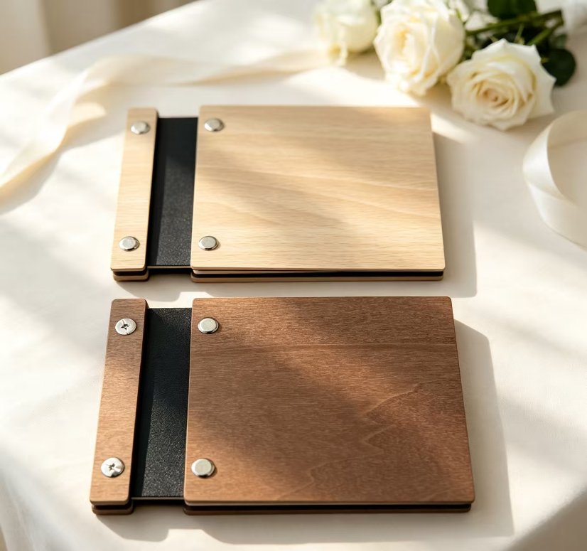 Wedding Supplies Wooden Wedding Vow Books (His & Her Vows)