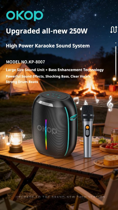Karaoke Speaker System KP-8007 Wireless Microphon Bluetooth Speaker