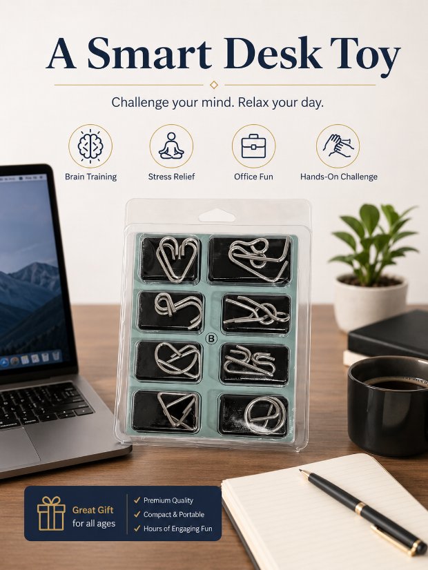 Puzzle Lock 8-piece Set B of Intelligence Unlocking Puzzle Bubble Box