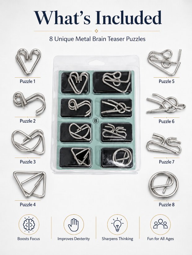 Puzzle Lock 8-piece Set B of Intelligence Unlocking Puzzle Bubble Box