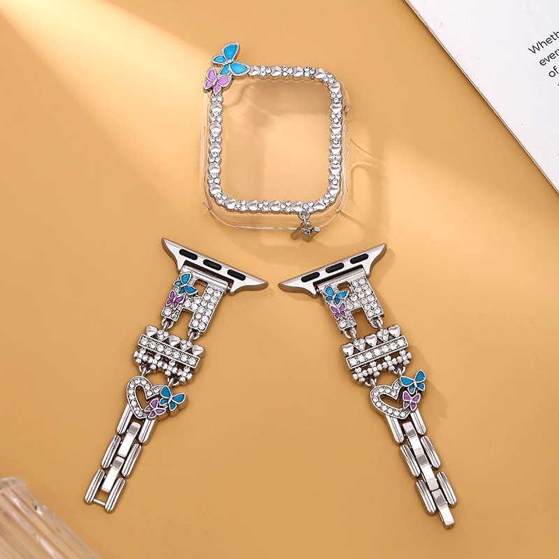 Alloy watch band 26-Letter Alphabet Rhinestone Strap Set for Apple Watch All Series