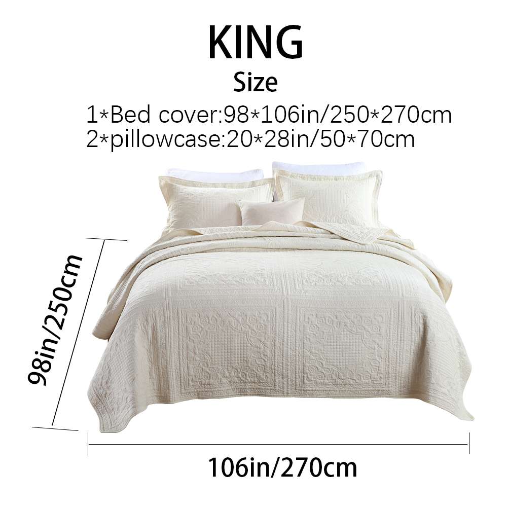 3-Piece Sets Encrypted Quilting Quilt Set Square Flower
