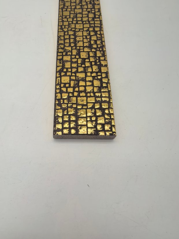 decor line PS Grid Gold Foil Embossed Molding, Vintage Gold Brick Pattern Frame Trim