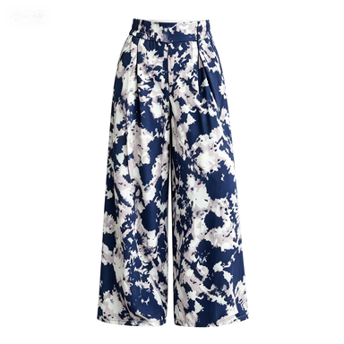 Outdoor Casual Women's Printed High-Waist Wide-Leg Pants