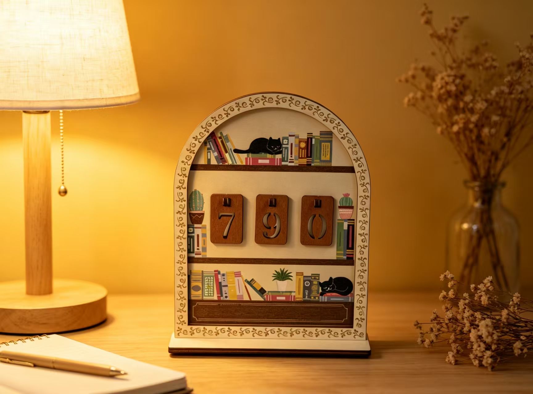 Holidays, gifts Cat Bookshelf Reading Counter