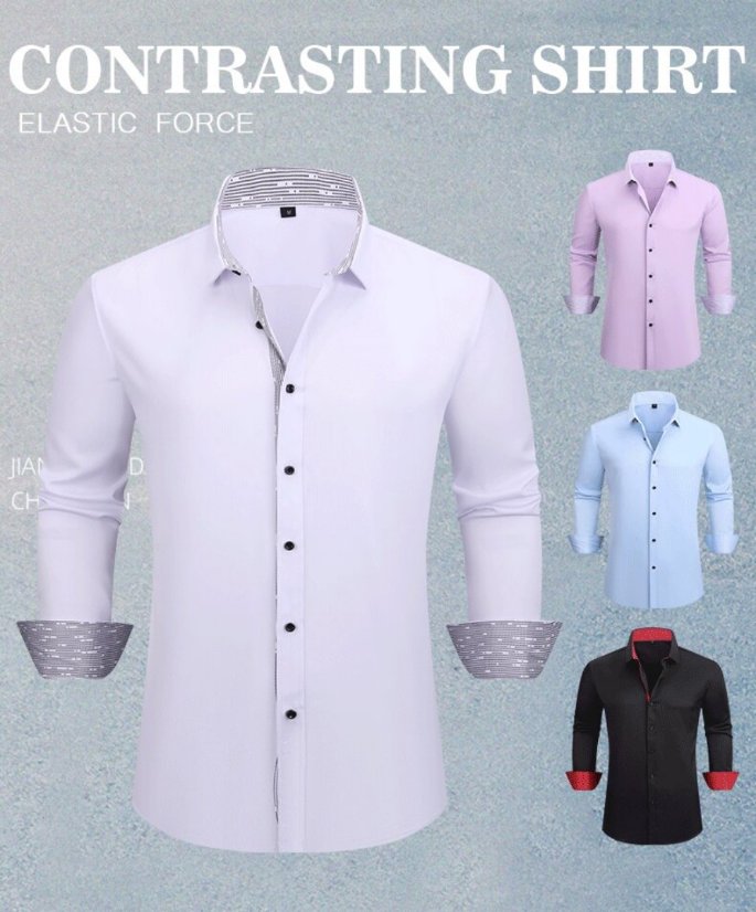 Solid-colored shirt 2-761 Contrast-Color Shirt