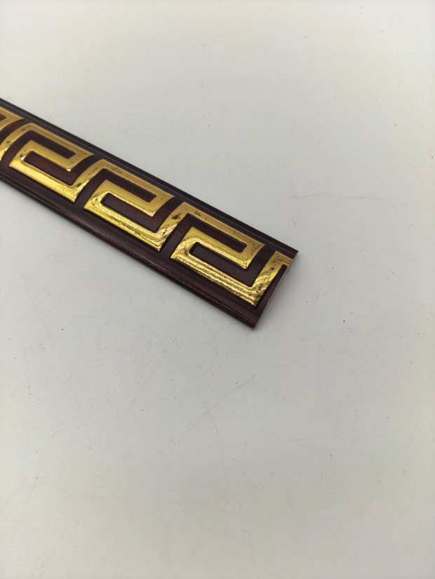 decor line PS Chinese Curved Hui Pattern Molding, Deep Carved Gold Highlight Frame Trim