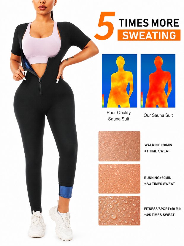 suits set Sauna Jumpsuit Women Full Body Sauna Sweat Suit Waist Trainer for Women Belly Fat Sauna Shirt for Working Out
