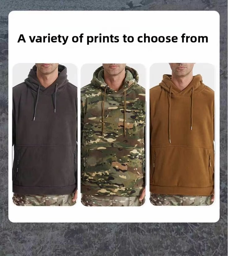 Fleece Jacket Cross-Border Exclusive Unisex Camo Fleece Jacket – Plus-Size Hooded Warm Fleece Jacket Made in China