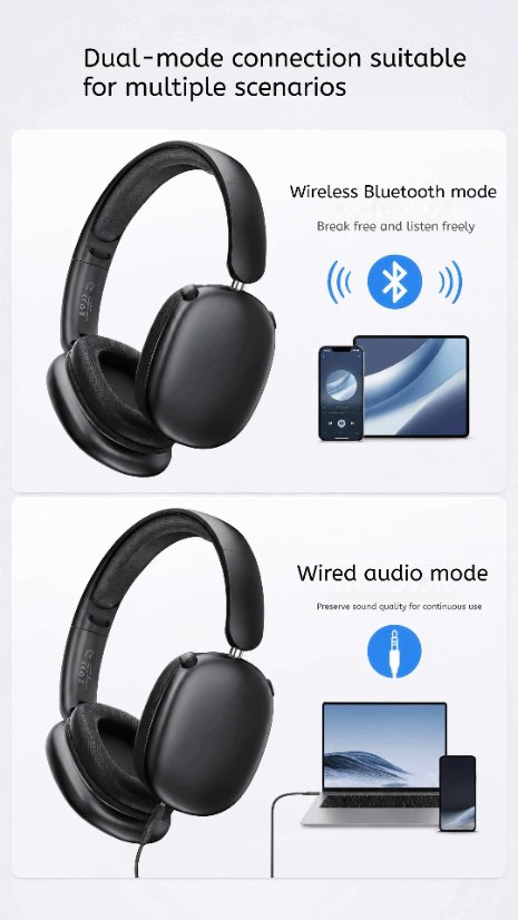 Over-Ear Headphones KP-H104 Wireless Bluetooth Headphones