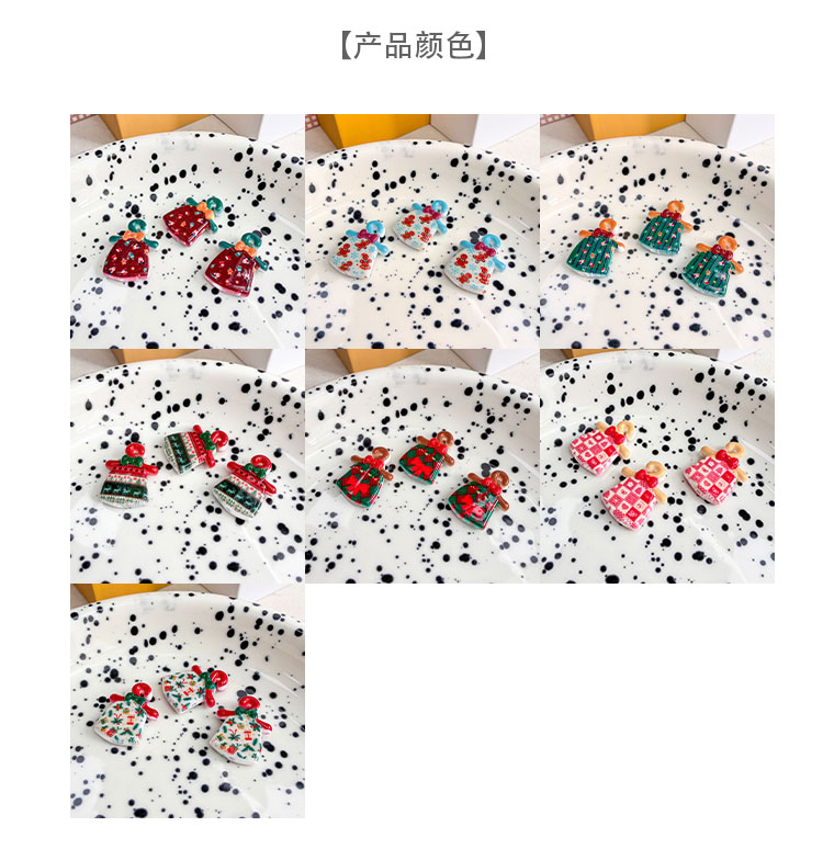 Printed bead Printed Christmas clothes hanger beads
