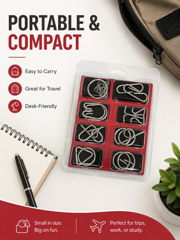 Puzzle Lock 8-Piece Set E of Intellectual Unlocking Puzzle Bubble Box