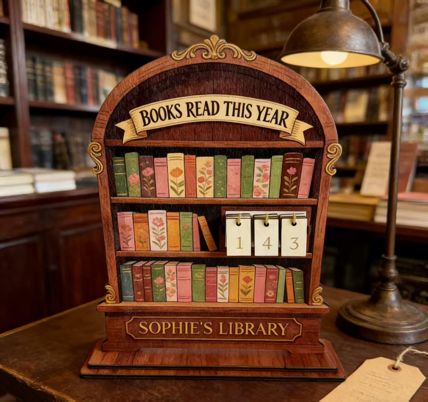 Holidays, gifts Wooden Vintage Books Reading Counter