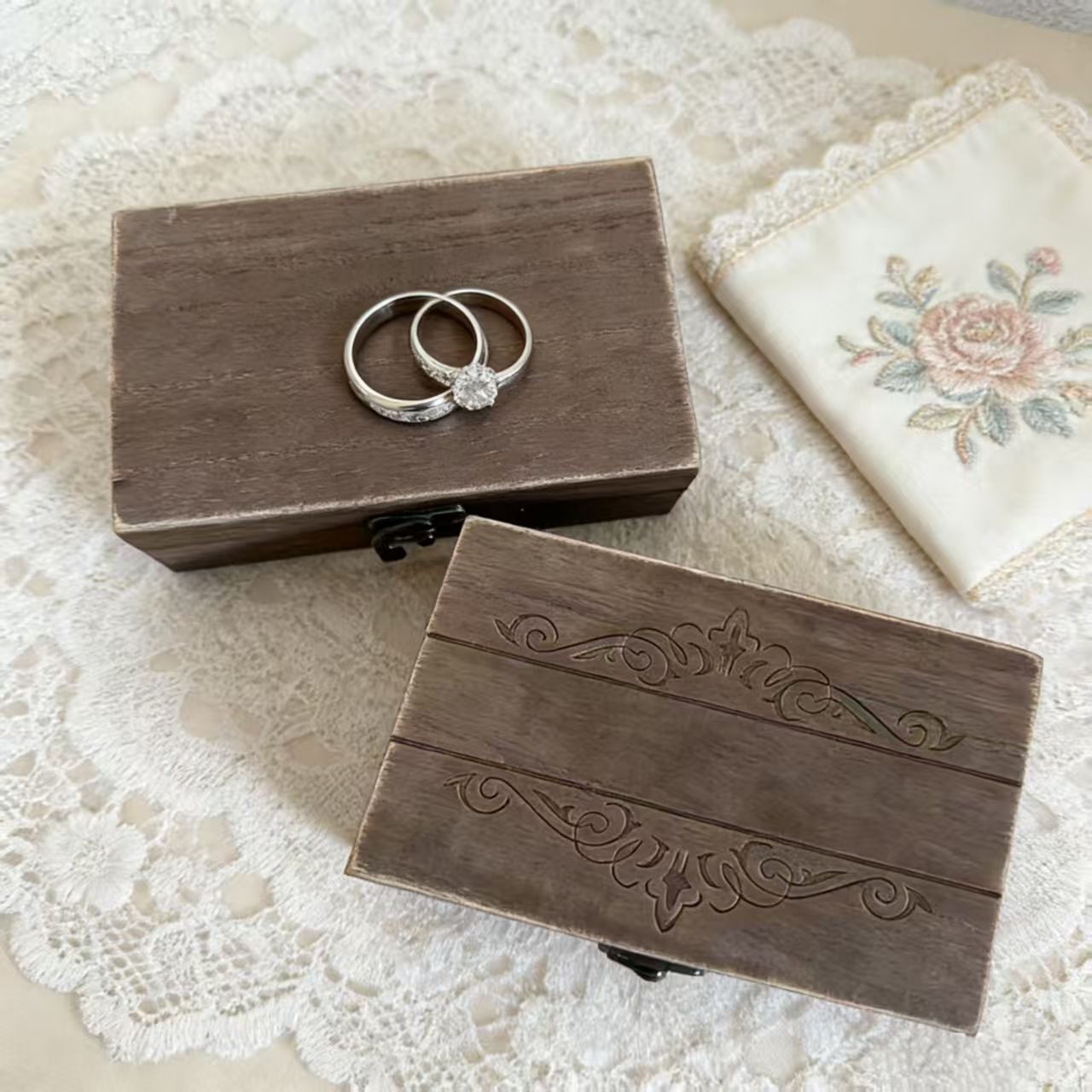 Wedding Supplies Creative Minimalist Wooden Jewelry Box Ring Box