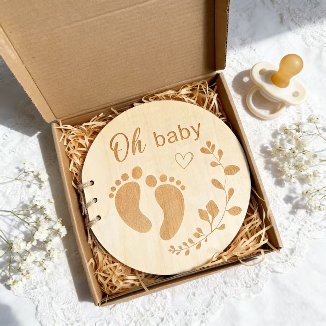 Infant Baptism Footprint Style Book Creative Baby Gift