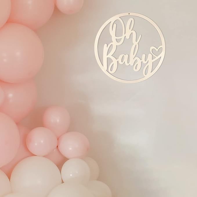 Infant Baptism Letter Hollow Wall Hanging Large Circle Baby Sign