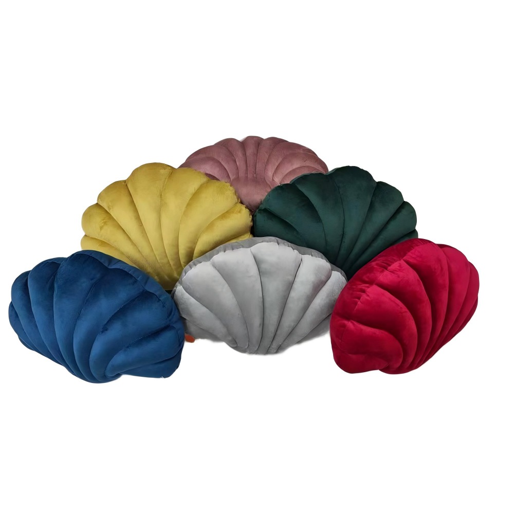 Throw Pillow Solid-Color Seashell Throw Pillow