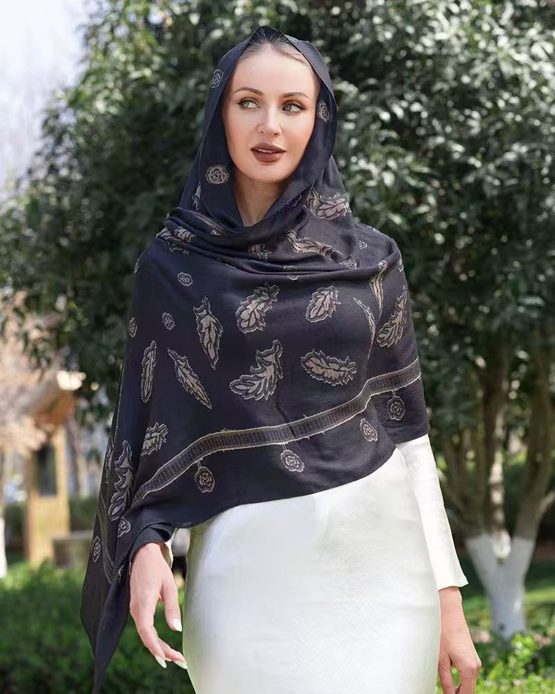 Rayon Viscose Long Scarves Jacquard Long Scarf, Headscarf and Shawl