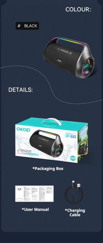 Portable Outdoor Bluetooth Speaker KP-553 Wireless Bluetooth Speaker