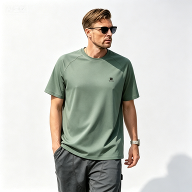 Short-Sleeve T-Shirts Men's Ice-Cool Raglan-Sleeve Crew-Neck T-Shirt
