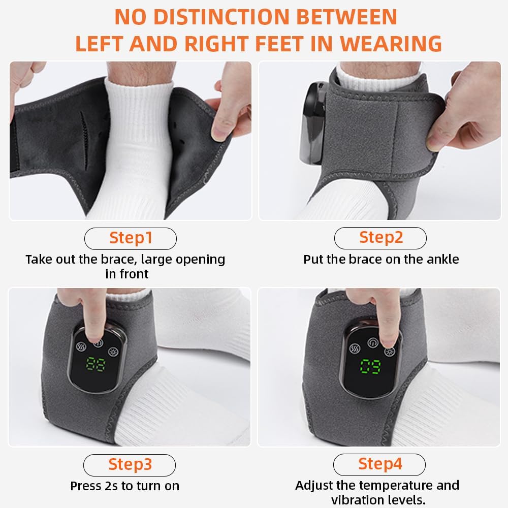 Foot Massager Foot & Ankle Massager with Heat Vibration,