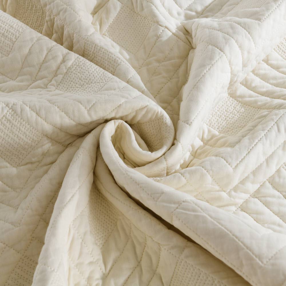 3-Piece Sets Encrypted Quilting Quilt Set Grid Embroider