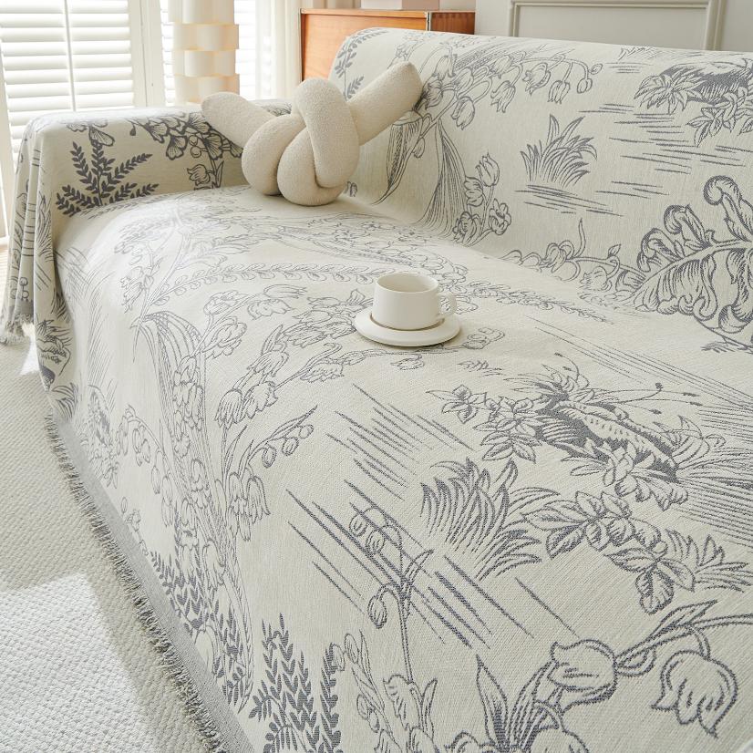 Jacquard sofa throw Lily of the Valley Sofa Throw